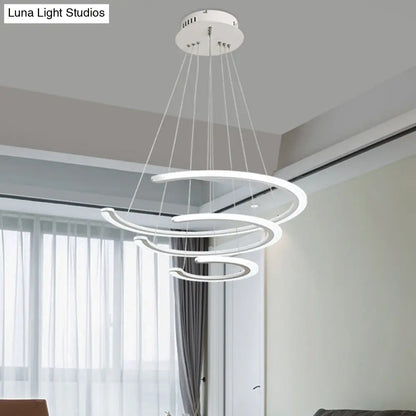 DecorBites™ C Ring Dining Room Chandelier Acrylic LED 1/2/3 Light Postmodern Ceiling Pendant in Warm/White/Natural Light