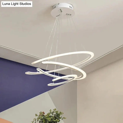 DecorBites™ C Ring Dining Room Chandelier Acrylic LED 1/2/3 Light Postmodern Ceiling Pendant in Warm/White/Natural Light