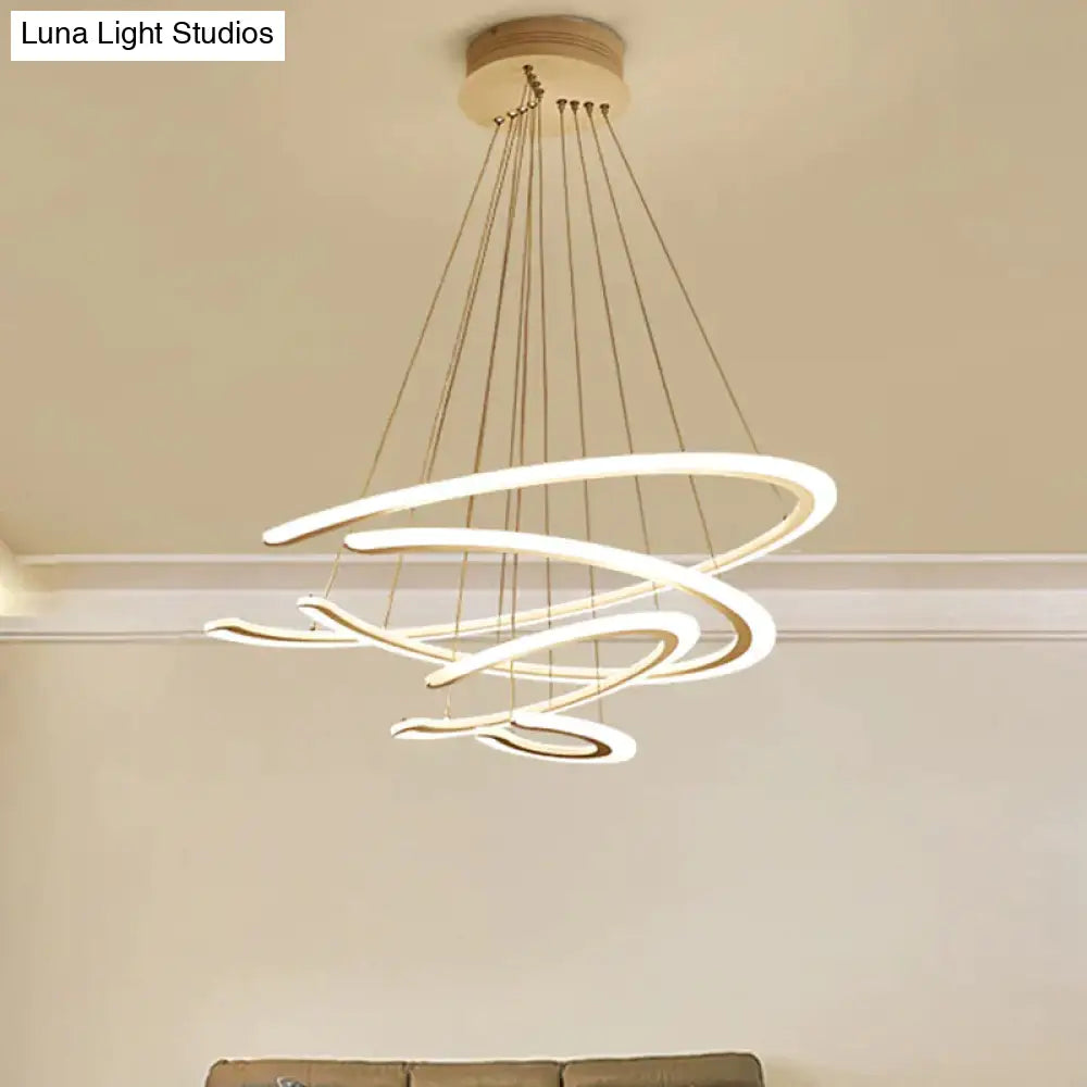 DecorBites™ C Ring Dining Room Chandelier Acrylic LED 1/2/3 Light Postmodern Ceiling Pendant in Warm/White/Natural Light