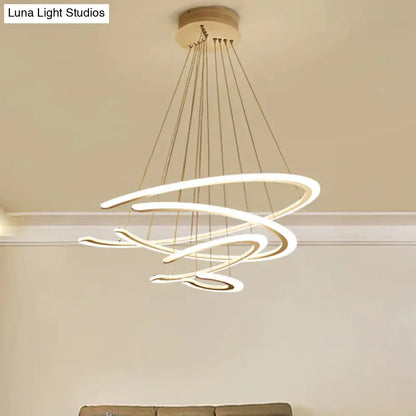 DecorBites™ C Ring Dining Room Chandelier Acrylic LED 1/2/3 Light Postmodern Ceiling Pendant in Warm/White/Natural Light