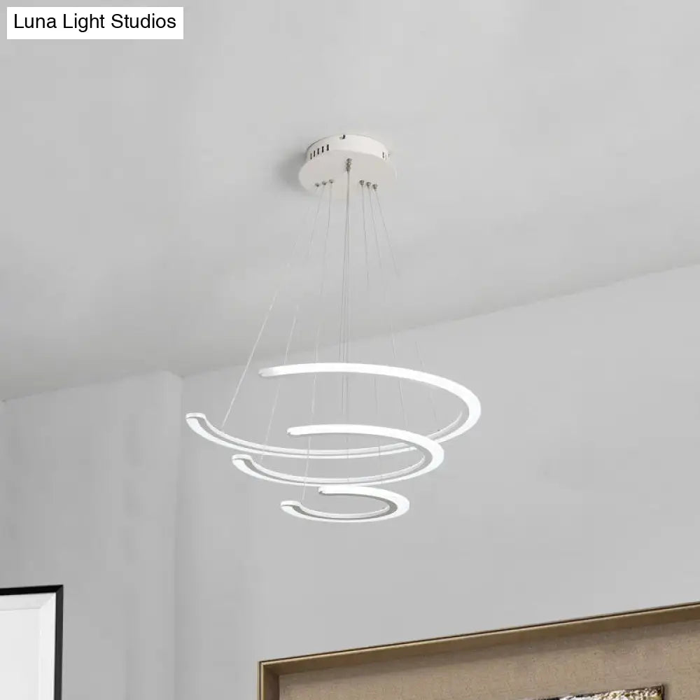 DecorBites™ C Ring Dining Room Chandelier Acrylic LED 1/2/3 Light Postmodern Ceiling Pendant in Warm/White/Natural Light