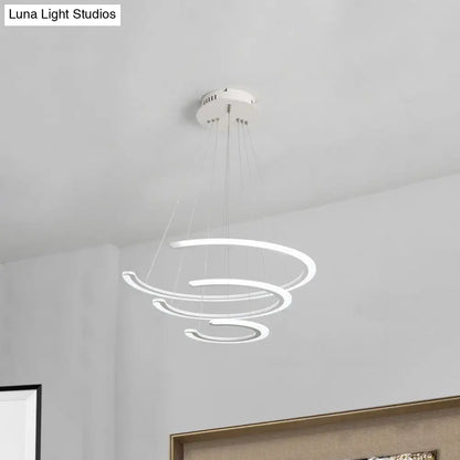 DecorBites™ C Ring Dining Room Chandelier Acrylic LED 1/2/3 Light Postmodern Ceiling Pendant in Warm/White/Natural Light