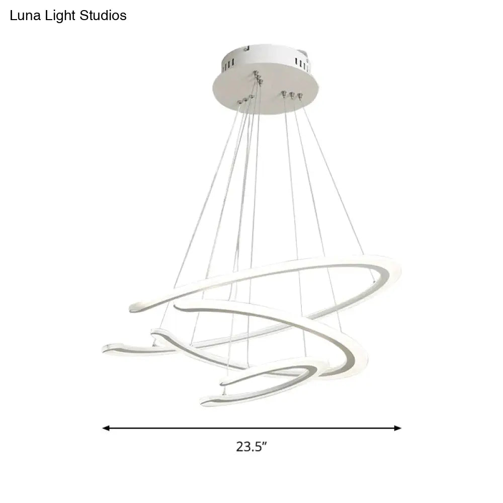 DecorBites™ C Ring Dining Room Chandelier Acrylic LED 1/2/3 Light Postmodern Ceiling Pendant in Warm/White/Natural Light