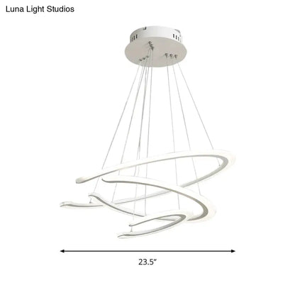 DecorBites™ C Ring Dining Room Chandelier Acrylic LED 1/2/3 Light Postmodern Ceiling Pendant in Warm/White/Natural Light