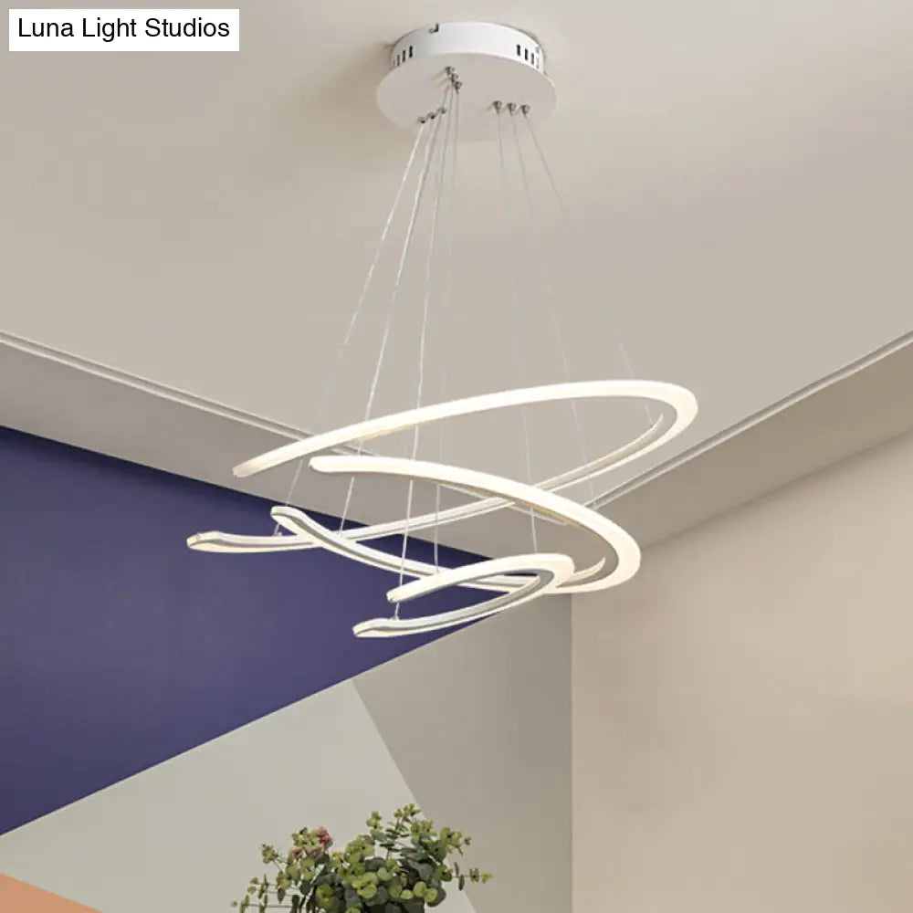 DecorBites™ C Ring Dining Room Chandelier Acrylic LED 1/2/3 Light Postmodern Ceiling Pendant in Warm/White/Natural Light