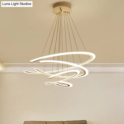 DecorBites™ C Ring Dining Room Chandelier Acrylic LED 1/2/3 Light Postmodern Ceiling Pendant in Warm/White/Natural Light