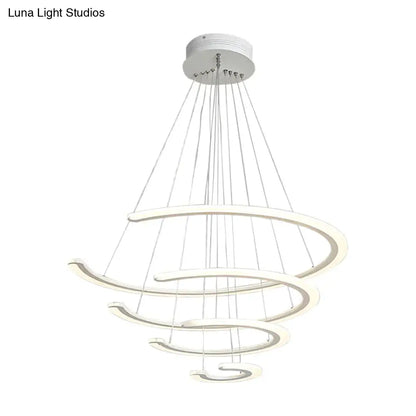 DecorBites™ C Ring Dining Room Chandelier Acrylic LED 1/2/3 Light Postmodern Ceiling Pendant in Warm/White/Natural Light