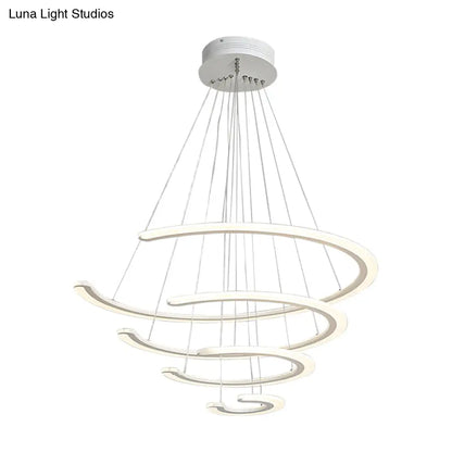 DecorBites™ C Ring Dining Room Chandelier Acrylic LED 1/2/3 Light Postmodern Ceiling Pendant in Warm/White/Natural Light