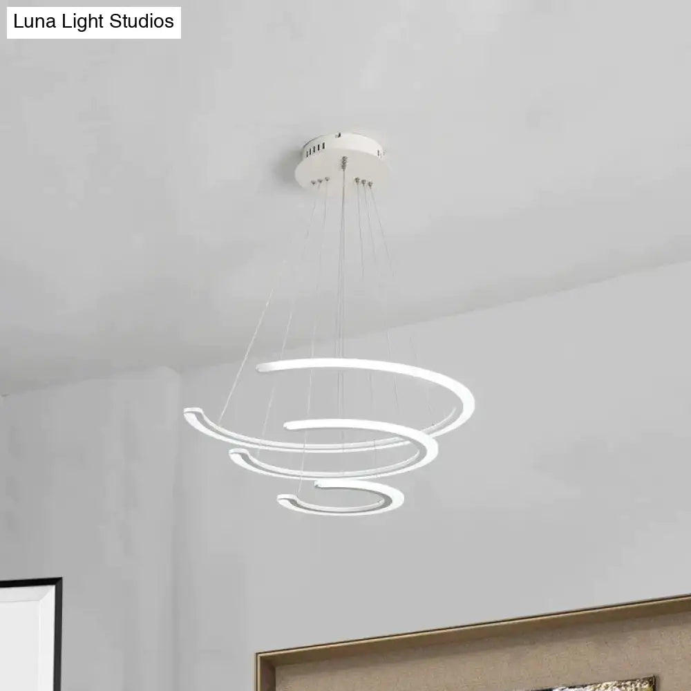 DecorBites™ C Ring Dining Room Chandelier Acrylic LED 1/2/3 Light Postmodern Ceiling Pendant in Warm/White/Natural Light