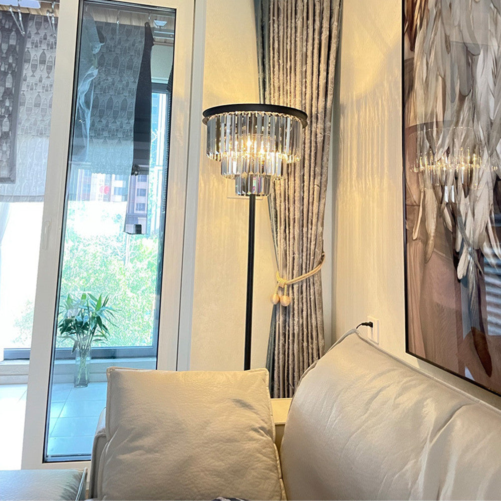 Crystal Iron Floor Lamp