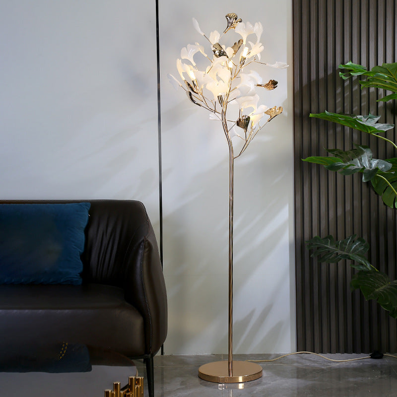 Marble Ginkgo Leaf Floor Lamp