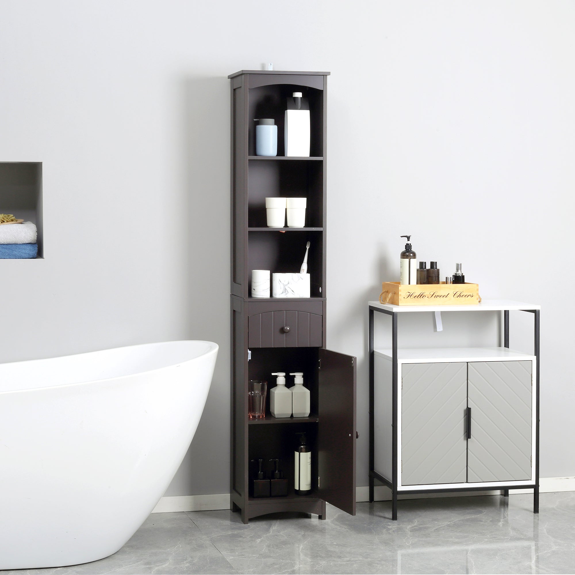 Sleek White Storage Cabinet
