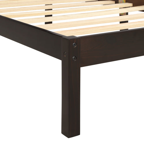 Espresso Wood Platform Bed
