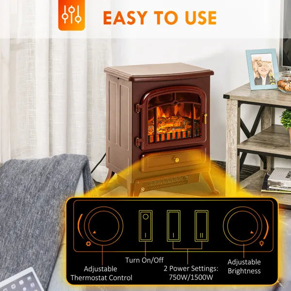 Red Electric Fireplace Heater