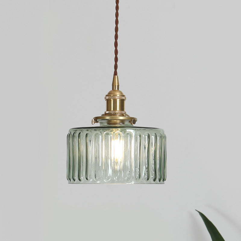 Simple Brass Glass Chandelier
