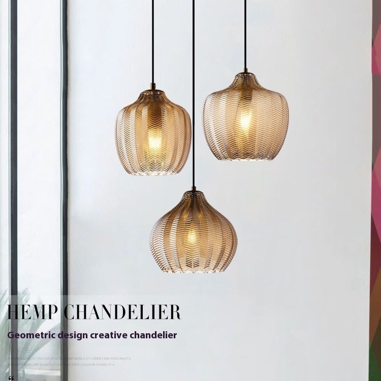 Single Glass Stair Chandelier