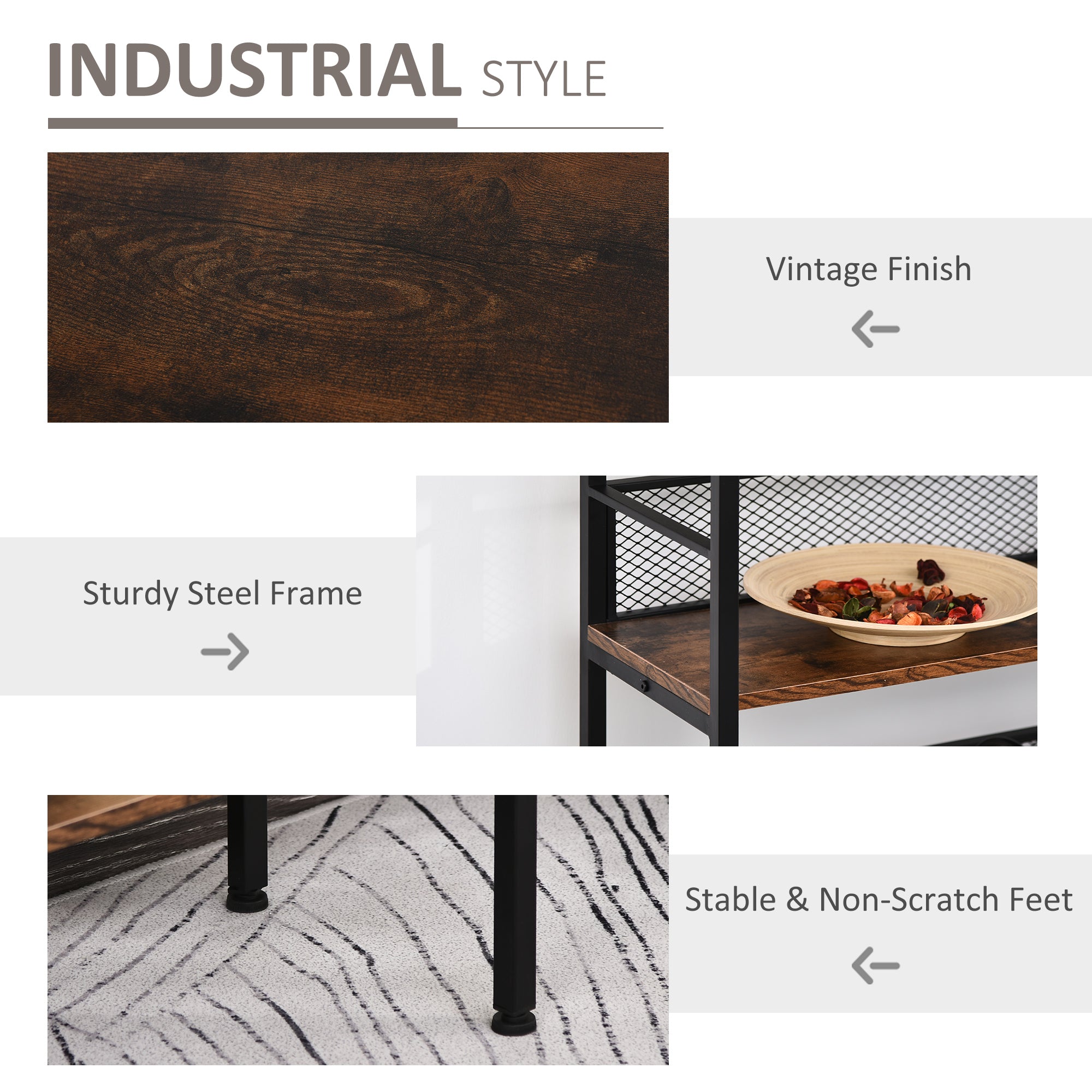 Rustic Metal Console Table
