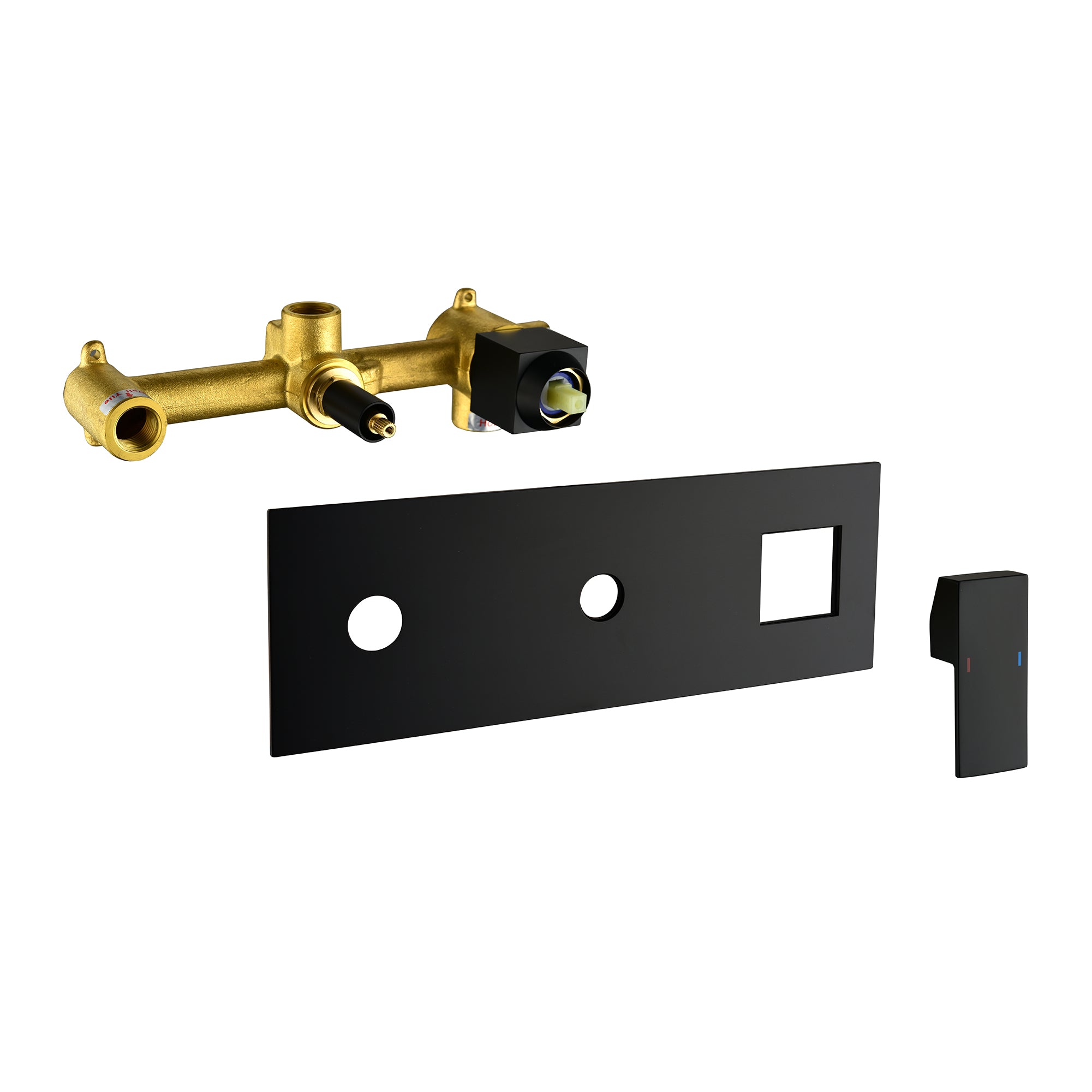 Grifo de Ducha en Latón Negro Mate con Sistema de Ducha, Cabezal de Ducha de 10 Pulgadas y Pulverizador Portátil, Combinación de Grifo de Baño Deluxe