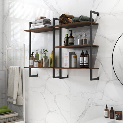 3 Tier And 2 Tier Bathroom Shelves Metal, Wood Hanging Storage Bookshelf
