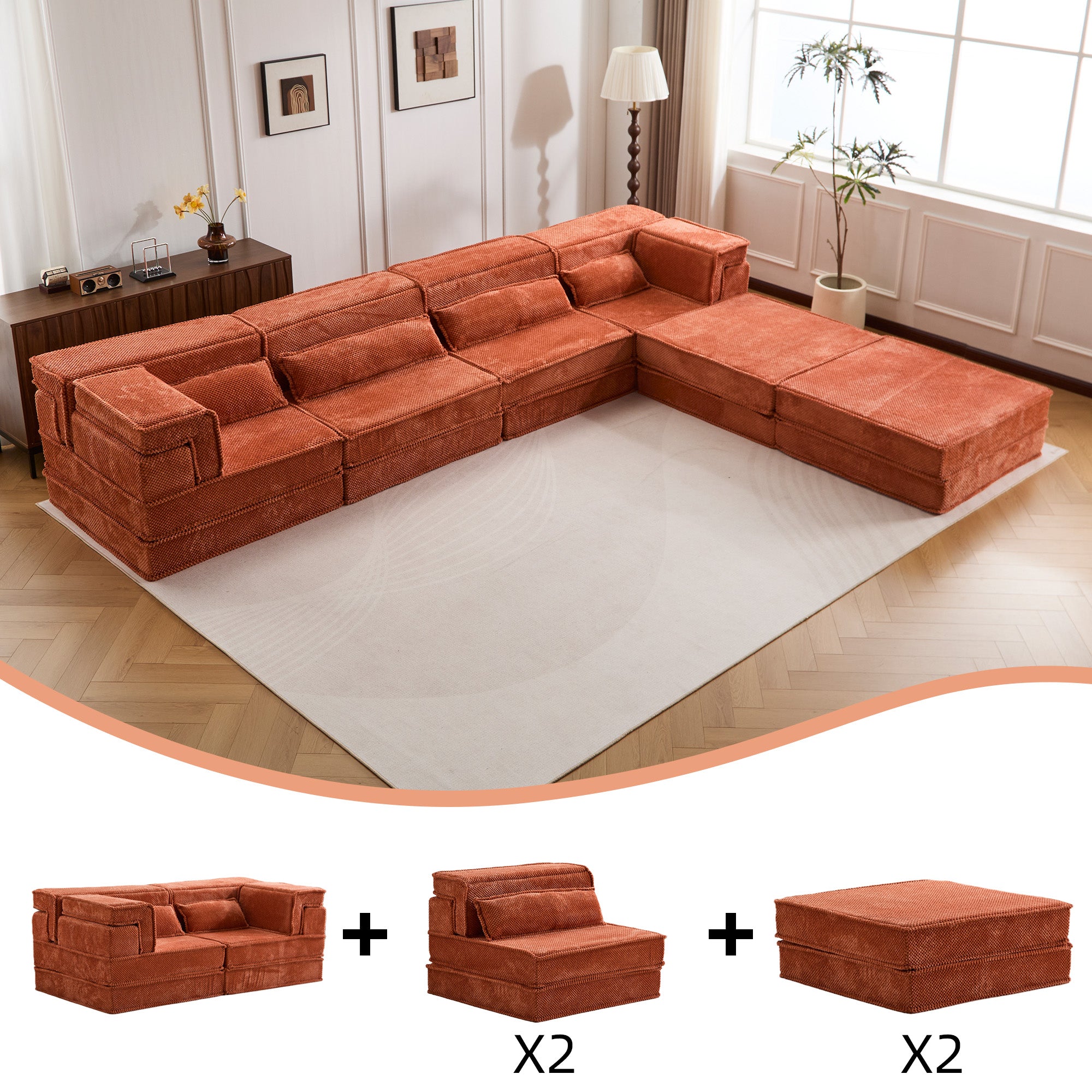 Orange Sectional Sofa