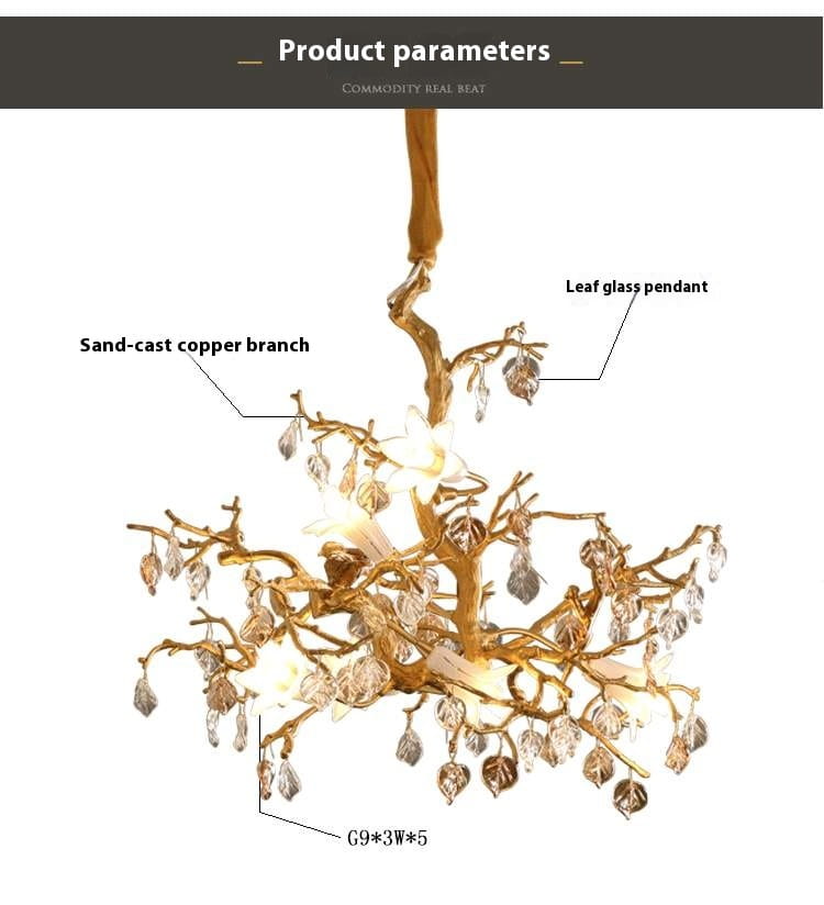 Copper Branch Chandelier Creative Crystal Chandelier