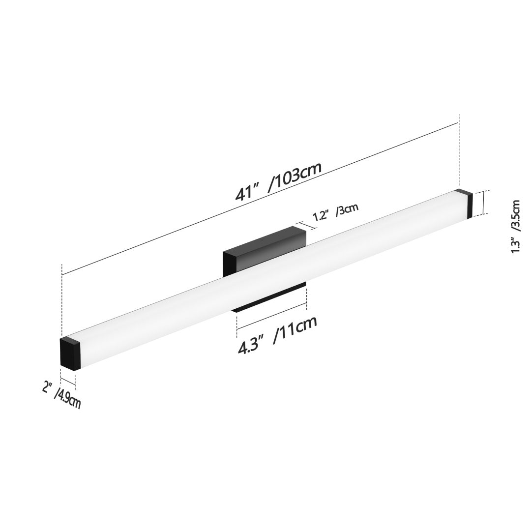 Black Modern Bathroom Light