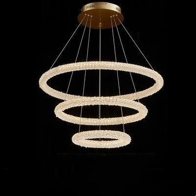 Crystal Ring Chandelier 100cm Tiered Design