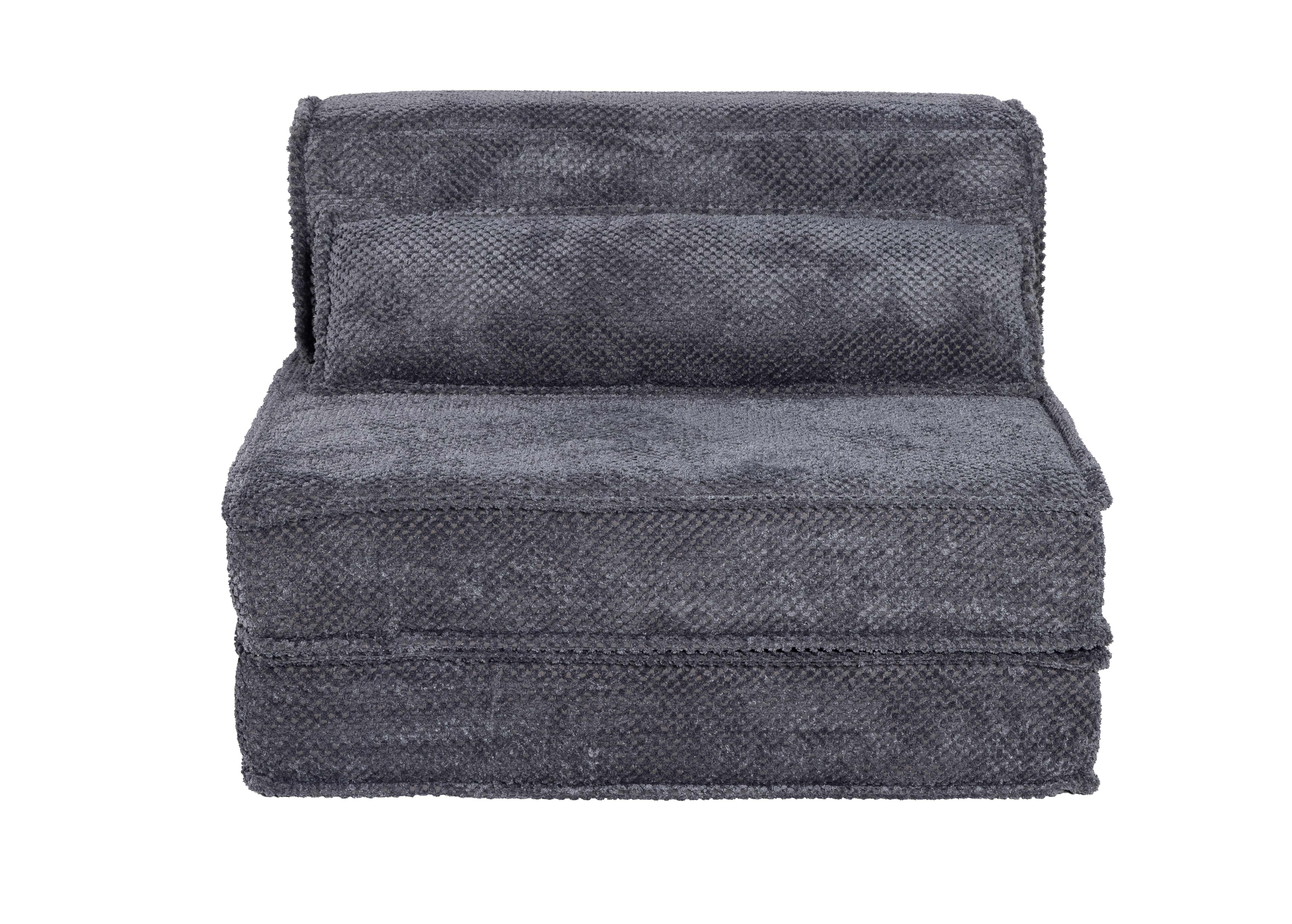 Sofá Mahjong de Compresión, Sofá Cama Convertible para Suelo, Sofá Seccional Modular sin Huesos DIY, Sin Ensamblaje Requerido, Tejido de Felpa Circular, Sofá Individual Sobredimensionado con 1 Almohada, Gris Oscuro