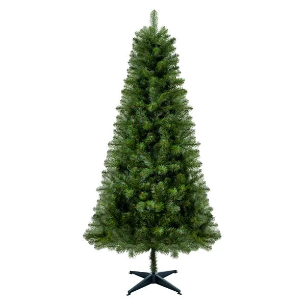 6FT unbeleuchteter künstlicher Weihnachtsbaum mit 490 Spitzen, PVC-Vollzweigen, klassischer grüner Feiertagsbaum mit 4-Bein-Plastikständer für die Innenraum-Dekoration des Hauses – Abholung vor Ort wird nicht unterstützt.