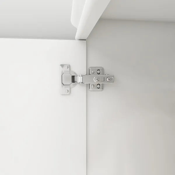 Livelylodge Slim White Storage Cabinet With Glass Door – Space-Saving Tall Organizer With Metal Handles, Perfect For Small Spaces Or Bedroom Use