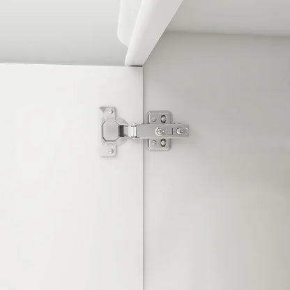 Livelylodge Slim White Storage Cabinet With Glass Door – Space-Saving Tall Organizer With Metal Handles, Perfect For Small Spaces Or Bedroom Use