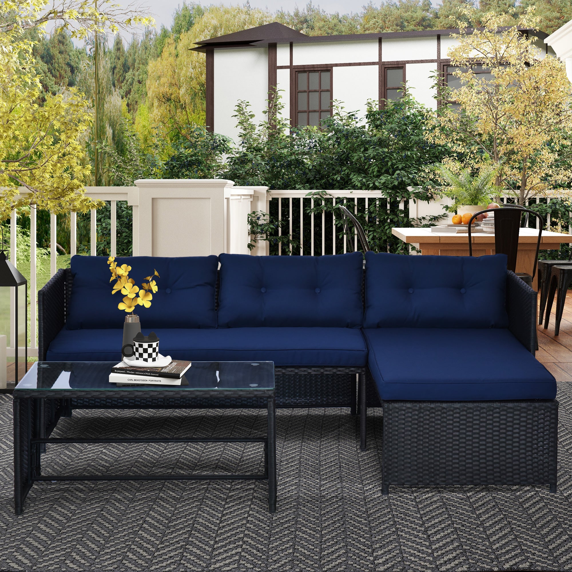 Black Contemporary Patio Set