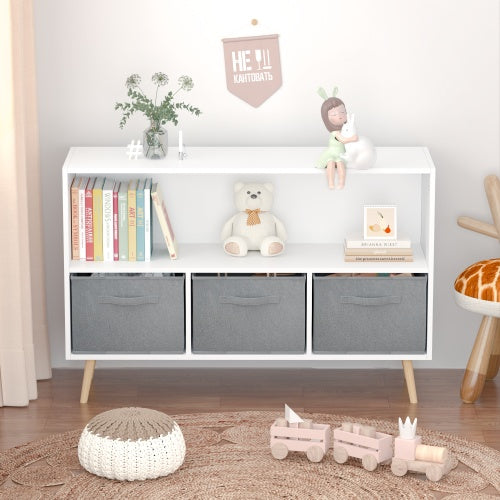 White Fabric Kids Bookshelf