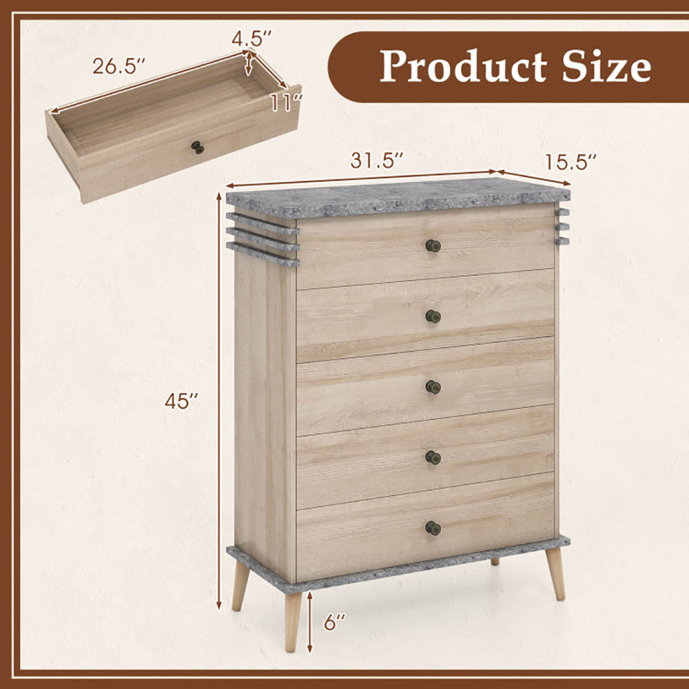 Antique Grey Tall Dresser