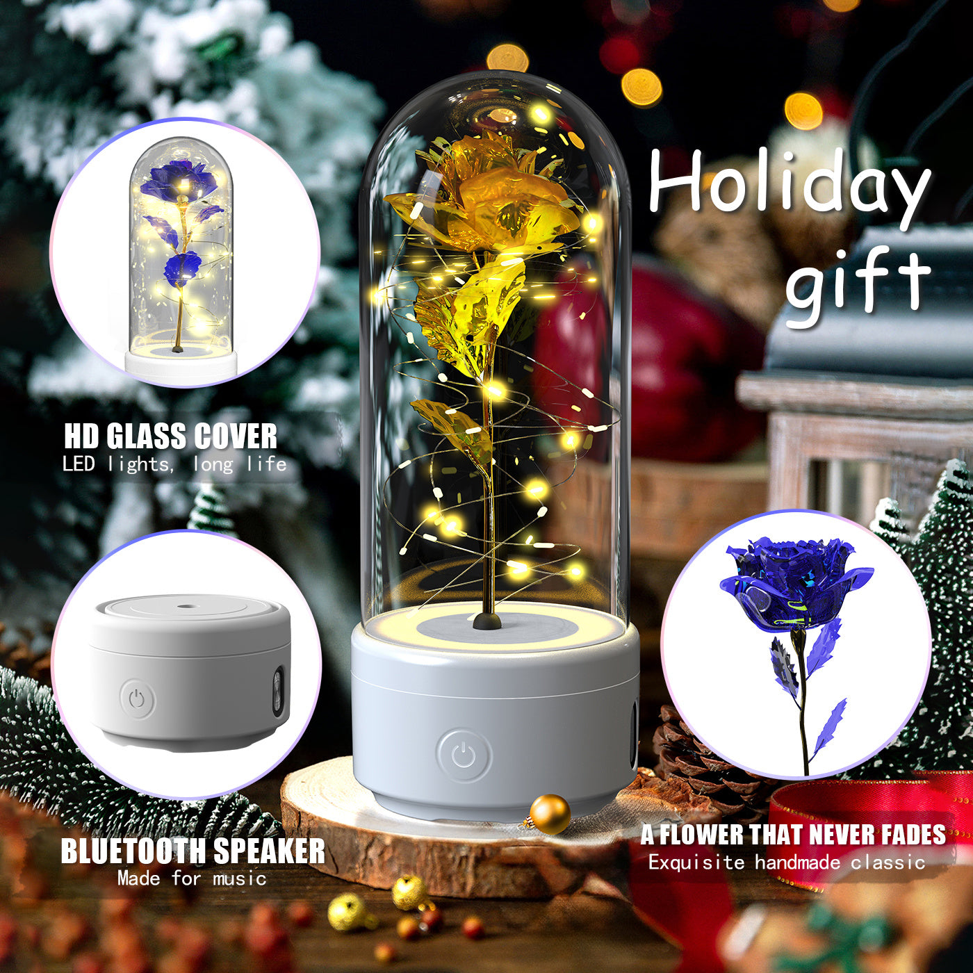Rose Glass LED Nightlight