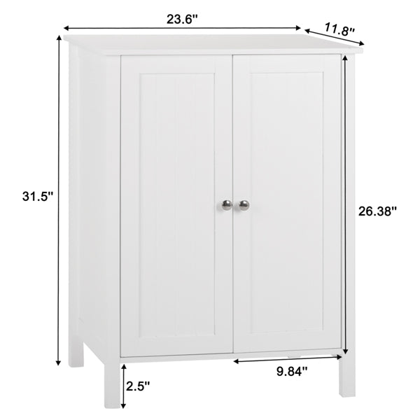 White Double Door Bathroom Cabinet