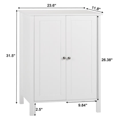 White Double Door Bathroom Cabinet