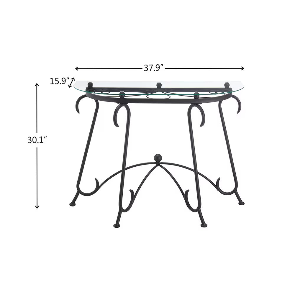 Black Glass Console Table