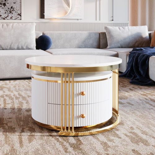 White Round Nesting Tables