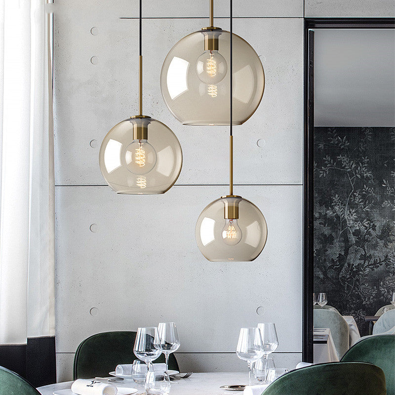 Nordic Glass Iron Chandelier