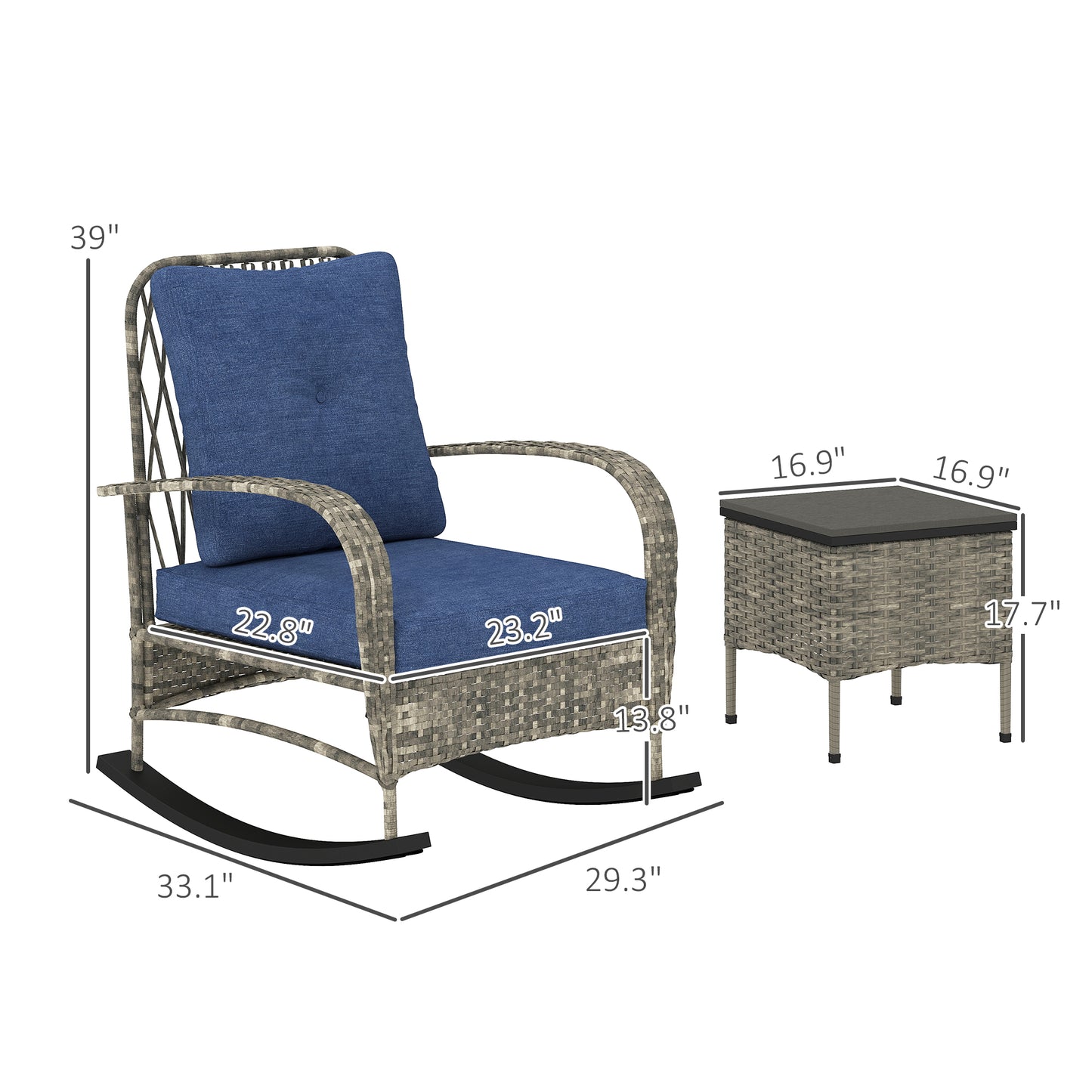 3 Piece Patio Furniture Set