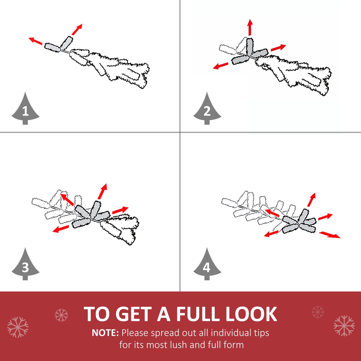 HOMCOM 6' Tall Prelit Christmas Tree Douglas Fir Artificial Christmas Tree With Realistic Branches, 250 Warm White LED Lights And 1000 Tips, White