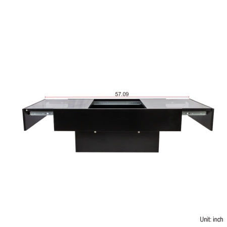 Mesa de Centro con Superficie Deslizante, Mesa Central con Compartimento de Almacenamiento Oculto, Mesa Extensible para Sala de Estar