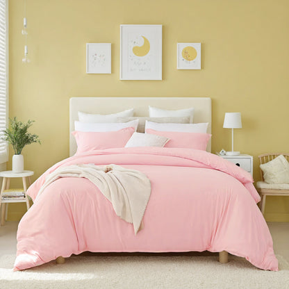Pink Oversized Duvet Cover Set Adorable Fresh Aesthetic Suits All Genders. Premium Breathable Microfiber With Bohemian Details. Fits Single/double Beds. Perfect For Bedrooms And Hotels. An Ideal Chris