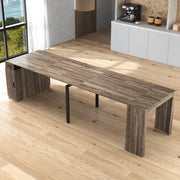 Mesa de Comedor Moderna Multifuncional Extensible con Toma de Corriente, Mesa Expandible Ahorraespacio con Almacenamiento para Fiestas, Bodas, Reuniones, Celebraciones