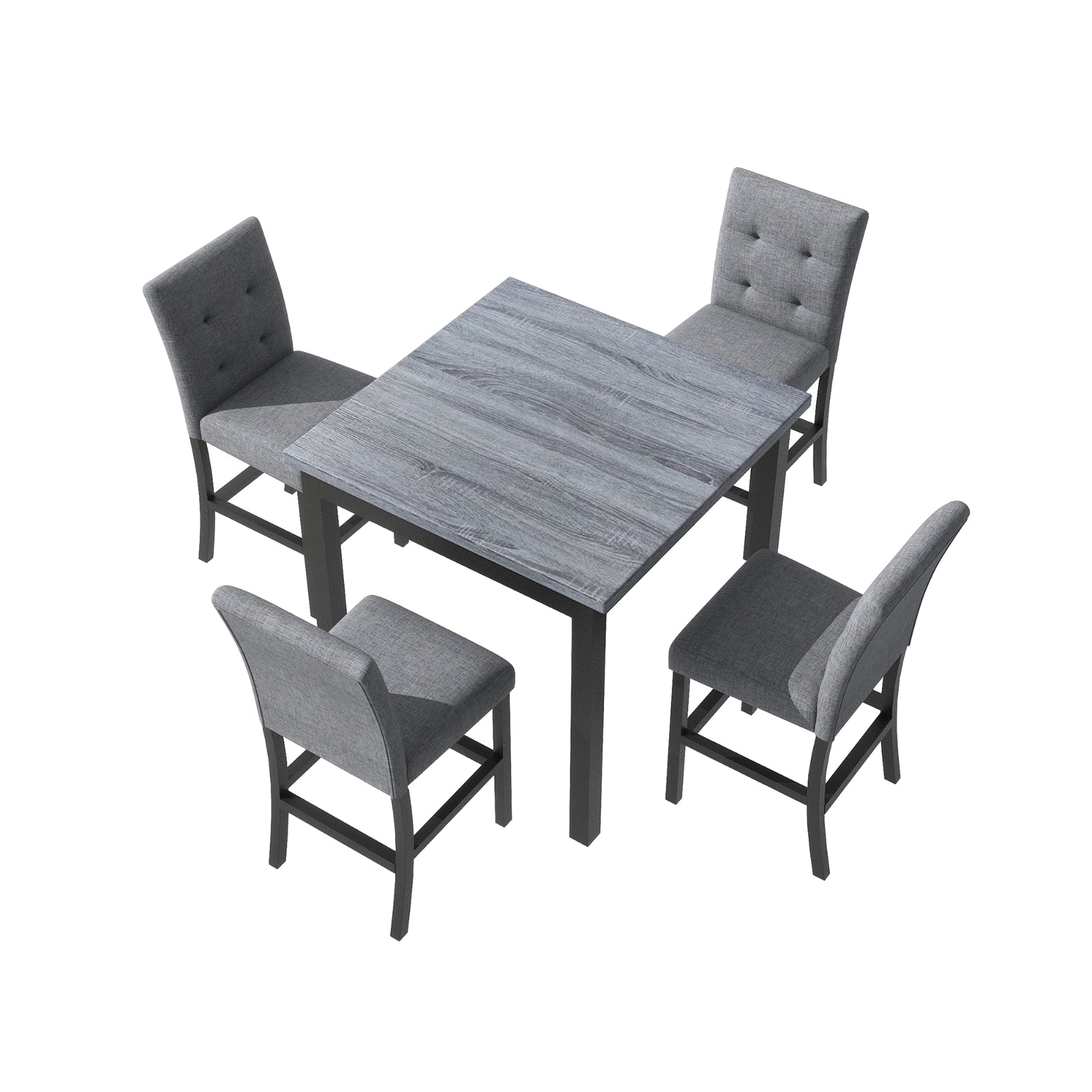 Gray Wood Dining Set