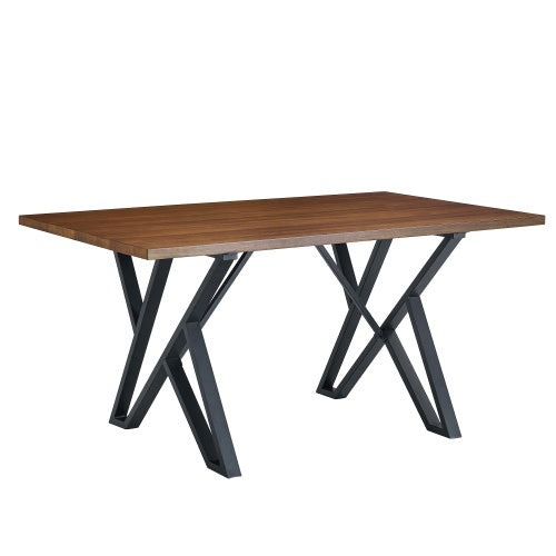 Walnut Metal Dining Table