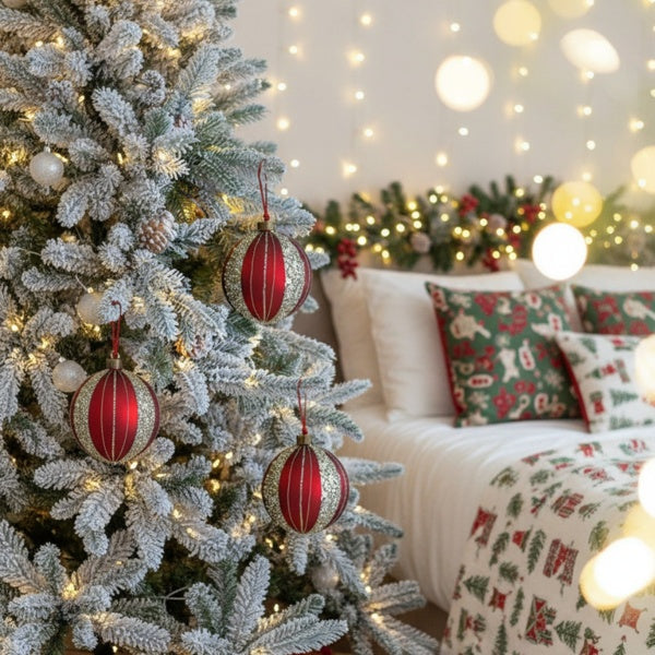 4-piece Set Of 4.7-inch Christmas Glass Ball Ornaments, Festive Tree Hanging Decorations, Party Decoration Supplies, Shipped By FBA, Prohibited From Sale On The Temu Platform