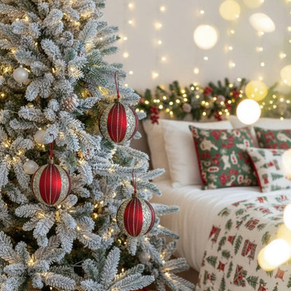 4-piece Set Of 4.7-inch Christmas Glass Ball Ornaments, Festive Tree Hanging Decorations, Party Decoration Supplies, Shipped By FBA, Prohibited From Sale On The Temu Platform