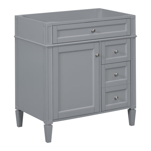 Mueble de baño de 30'' sin fregadero superior, Gabinete de almacenamiento de baño moderno con 2 cajones y un cajón abatible